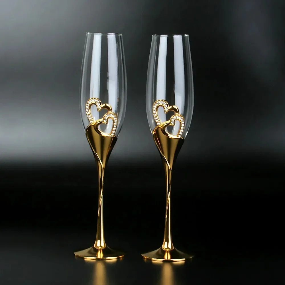 Champagne Flute Pair - Copos elegantes de flautas de champanhe