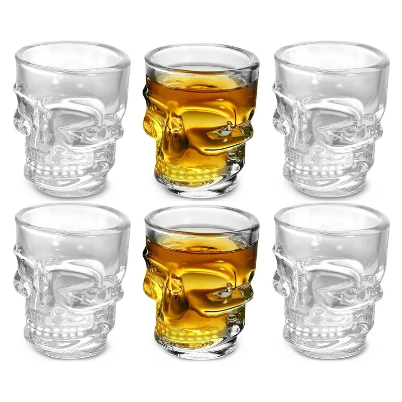 Wine To Beer To Liquor - 1/2 pçs crânio cabeça tiro copo