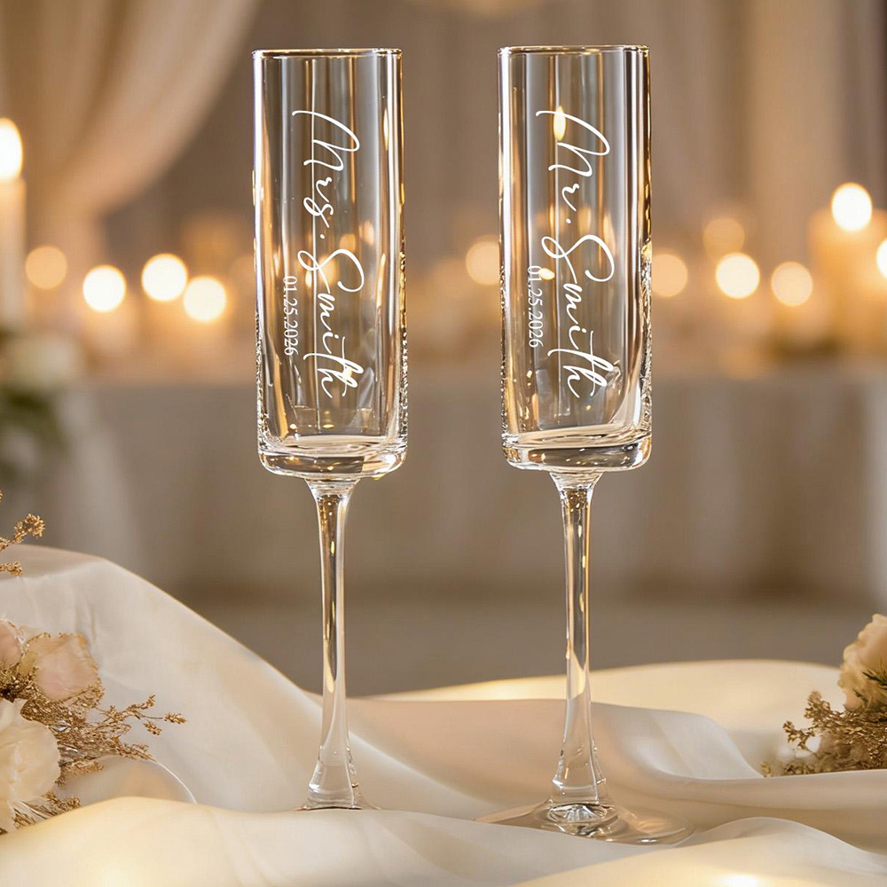 Champagne Flute Pair - Taças de Champanhe Personalizadas para Casamento,