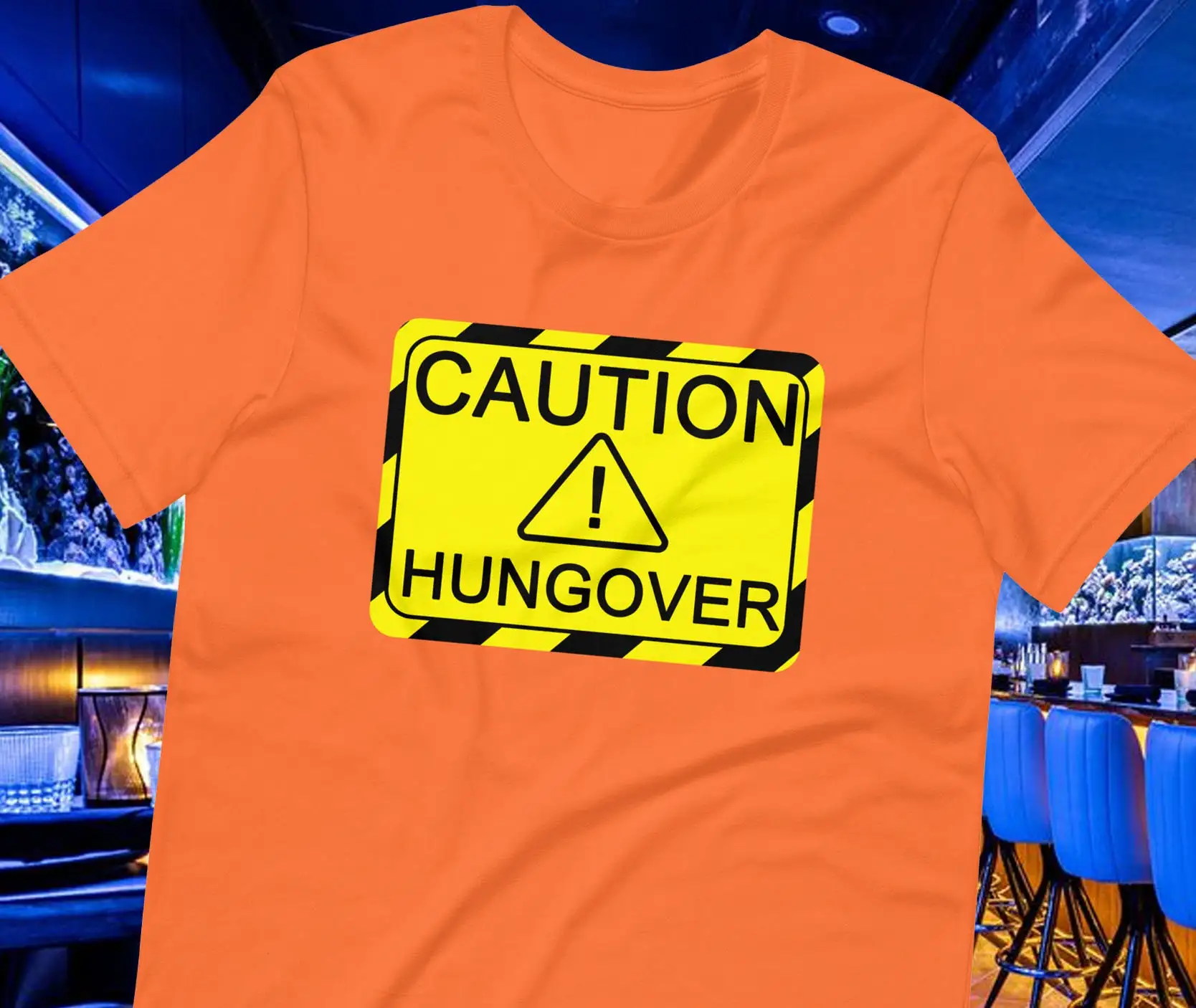 Wine Beer Tequila - Camiseta 'Caution Hungover' para Adultos, com