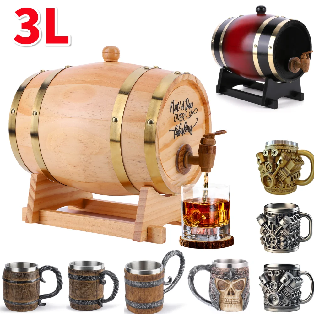 Barril de uísque de madeira 3l - Wine With Beer Cocktail avaliação e preço
