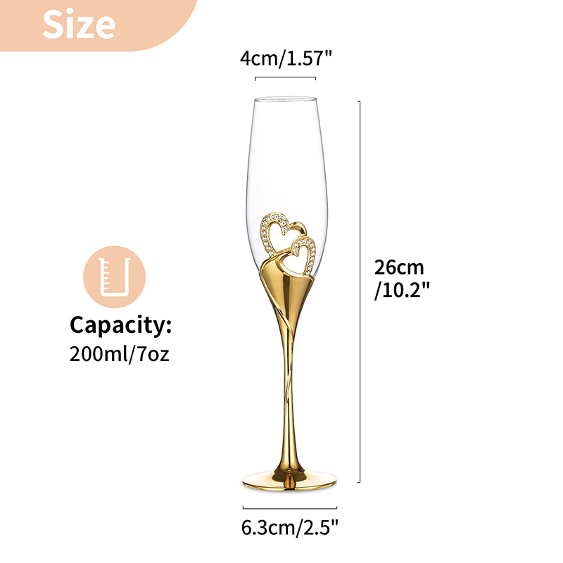 Copos de vinho tinto 200ml, co - Champagne Flute Pair avaliação e preço