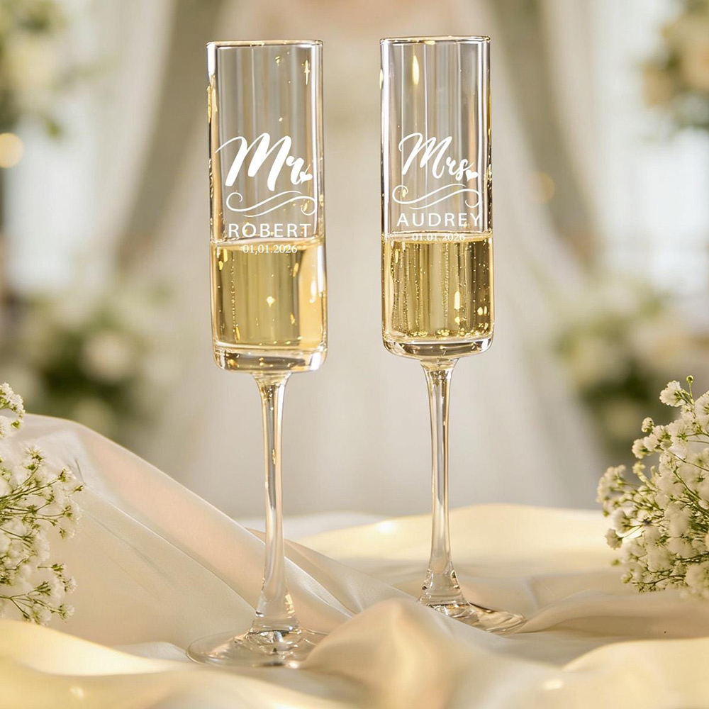 Taças de Champanhe Personaliza - Champagne Flute Pair avaliação e preço