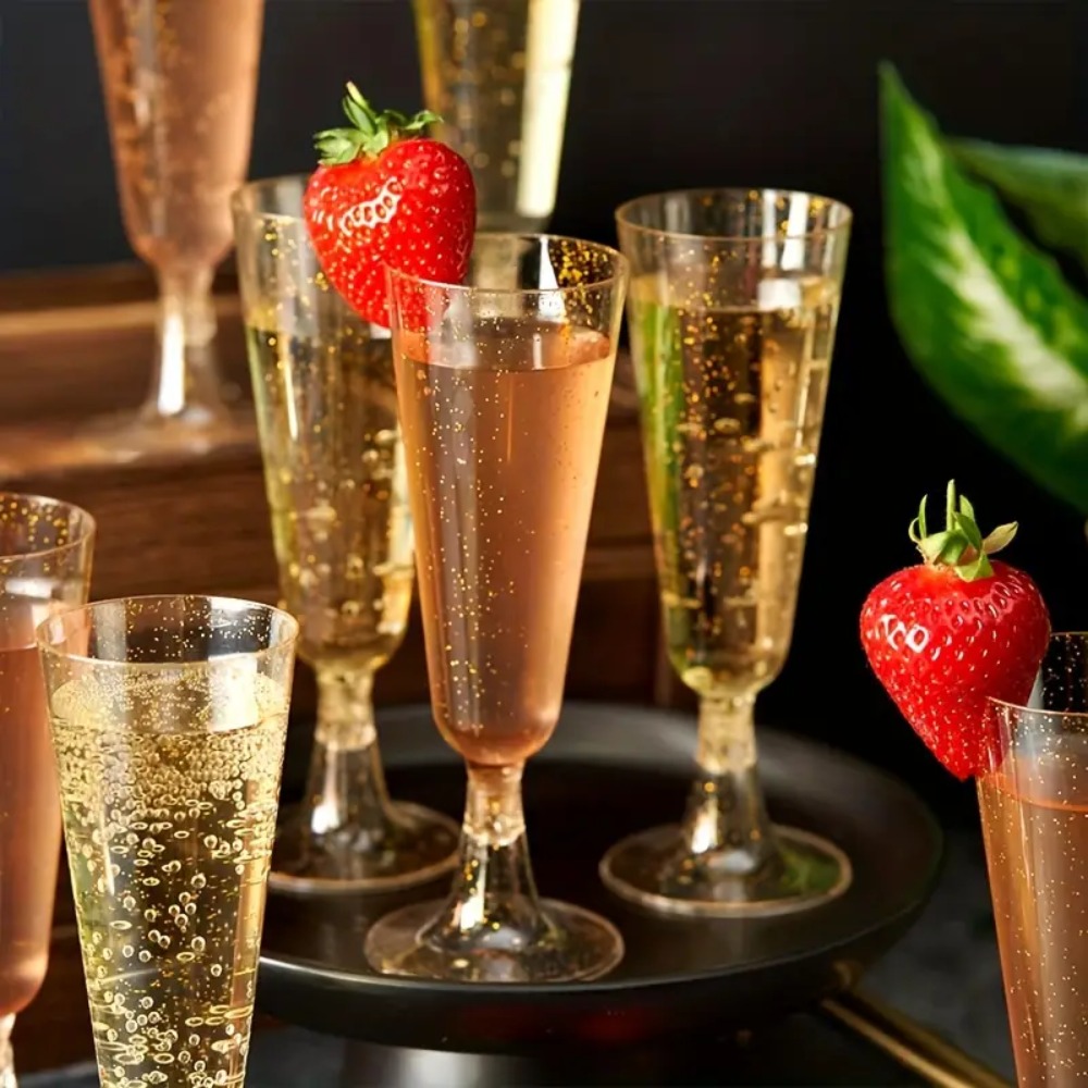 10 pçs plástico transparente c - Champagne Flute Pair avaliação e preço
