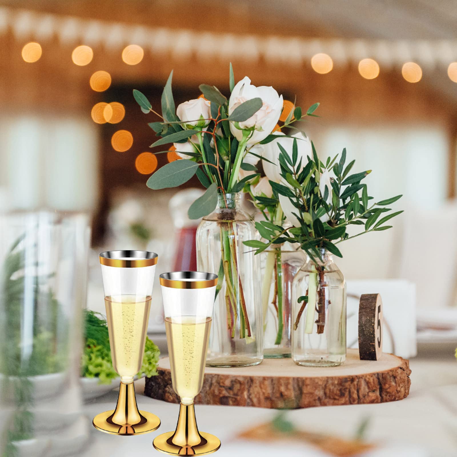 Copo de vinho descartável, 50  - Champagne Flute Pair avaliação e preço
