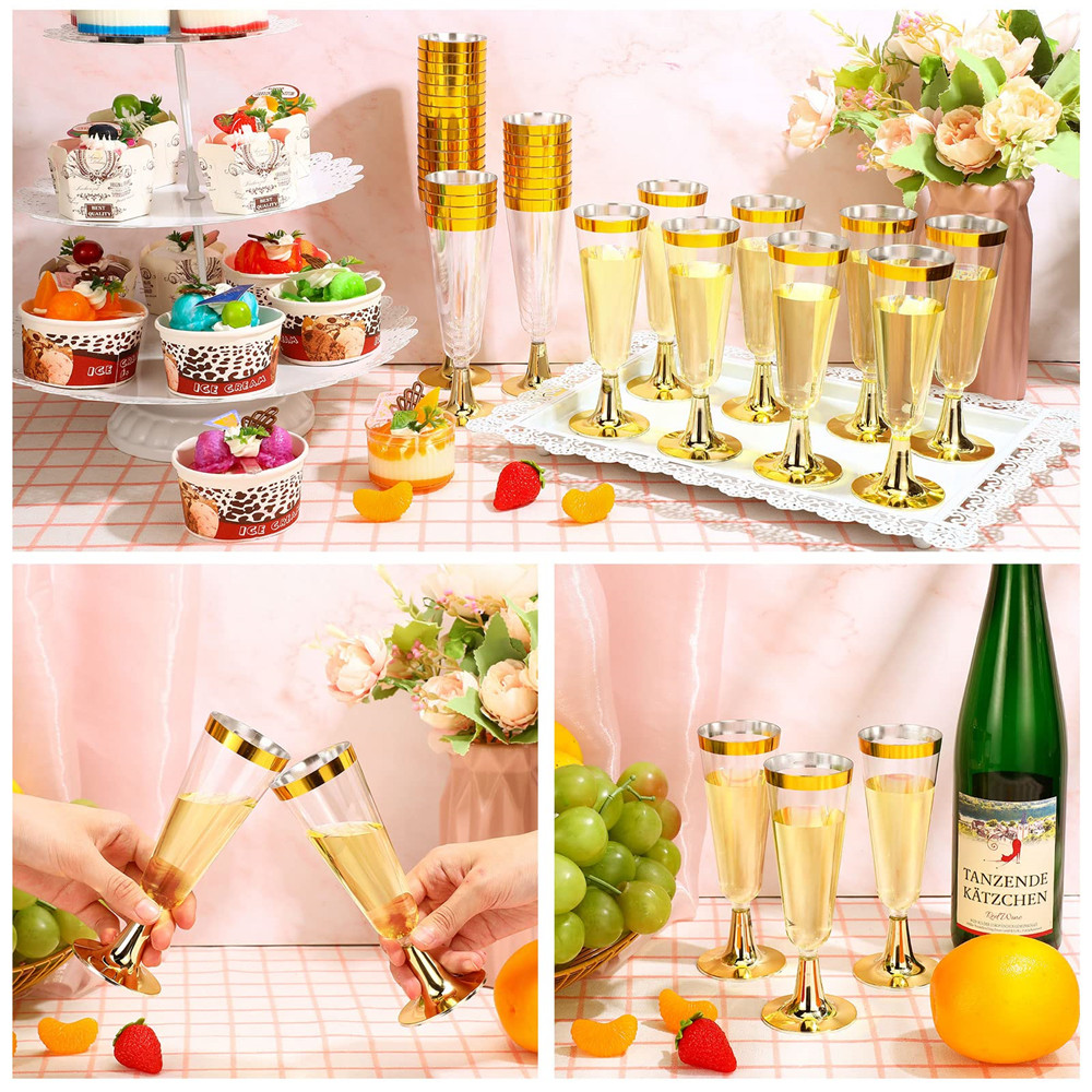 Copo de vinho descartável, 50  - Champagne Flute Pair avaliação e preço