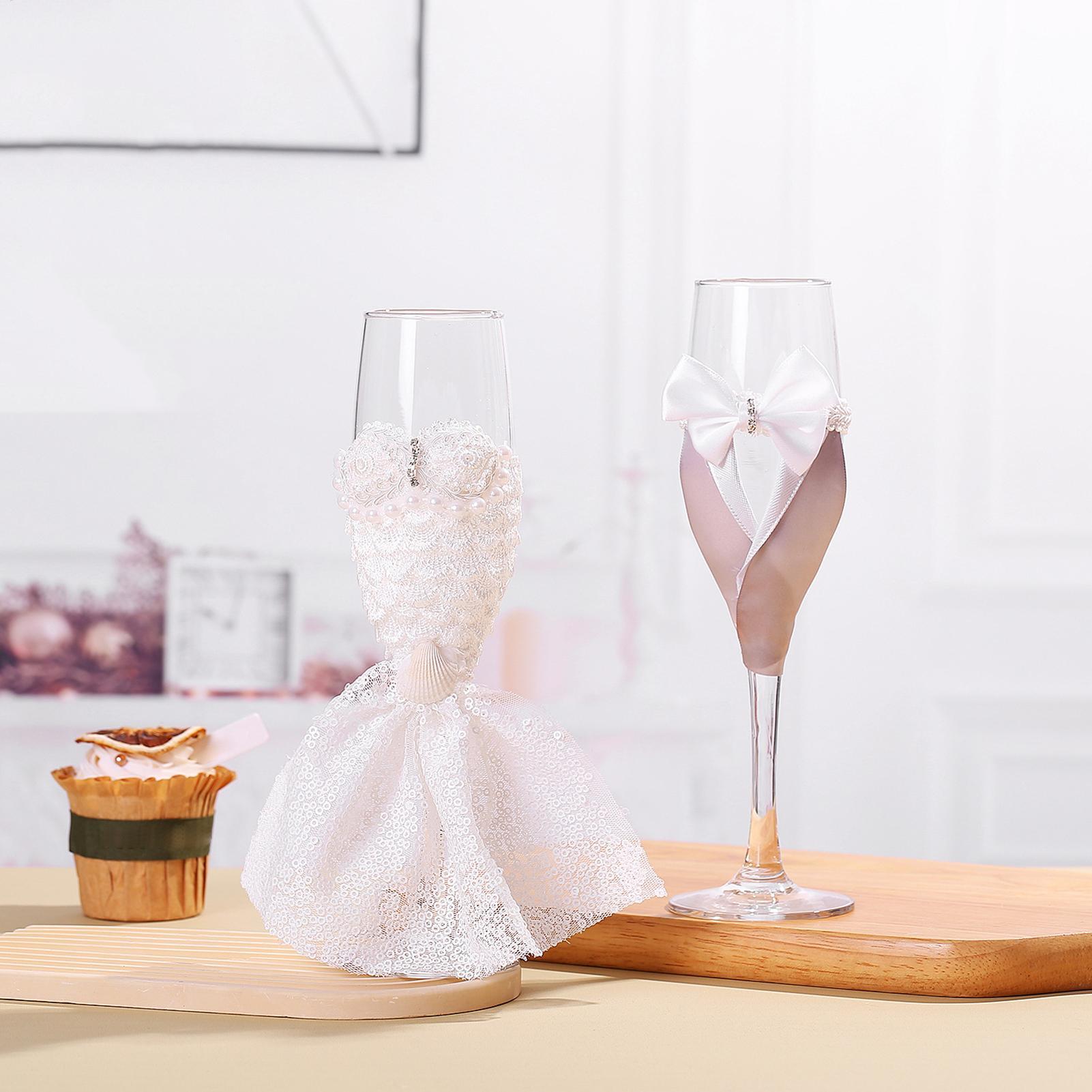 Óculos de noiva e noivo, 1 par - Champagne Flute Pair avaliação e preço