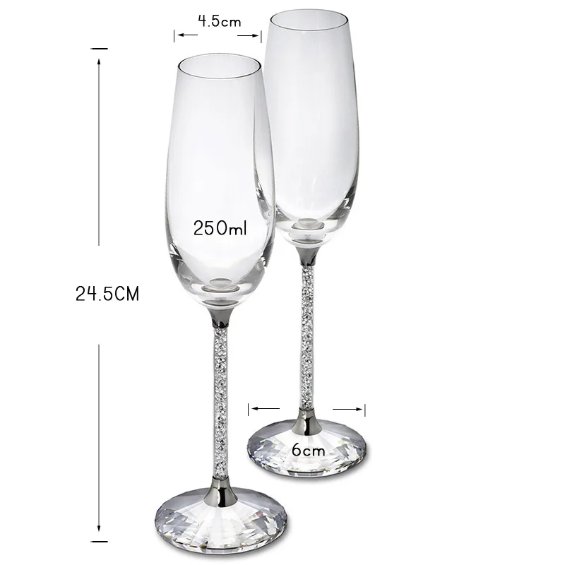 Vidro De Vinho De Casamento Cr - Champagne Flute Pair avaliação e preço